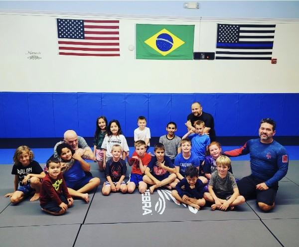 Kids Brazilian Jiu Jitsu class together after training